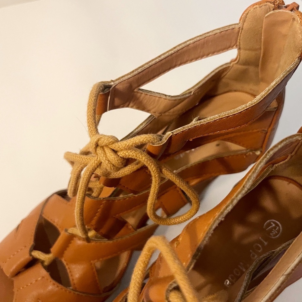 TOP Moda Tan Strappy Heels - Picture 8 of 14